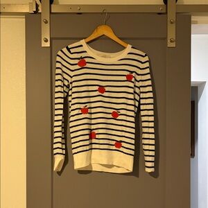Striped Sweater with Red Accents
